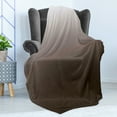 thumbnail image 4 of Ombre Soft Flannel Fleece Blanket, Chocolate and Cream Inspired Digital Colors Ombre Design Modern Abstract Vision, Cozy Plush for Indoor and Outdoor Use, 70" x 90", Brown and White, by Ambesonne, 4 of 5