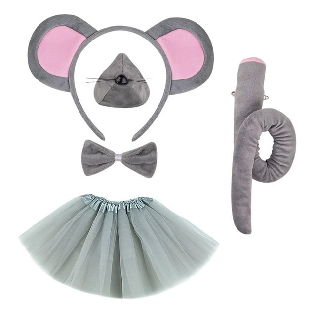 Disfraz de ratón para niños, diadema con orejas de ratón, accesorios para disfraz Estilo B