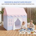 thumbnail image 4 of Wilwolfer Kids Play Tent Toys for 3-12 Years Girls Boys, Baby Playhouse with Star Lights & Carpet Indoor Outdoor (Pink & Gray), 4 of 9