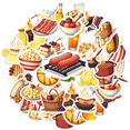 thumbnail image 2 of cartoon Food BBQ Stickers Stickers, Waterproof Food BBQ Stickers Sticker for Water Bottle Laptop Phone Cases Planner Skateboard Luggage Helmet Party Favor Decor, Ideal for Adults Teens Teacher Rewards, 2 of 8