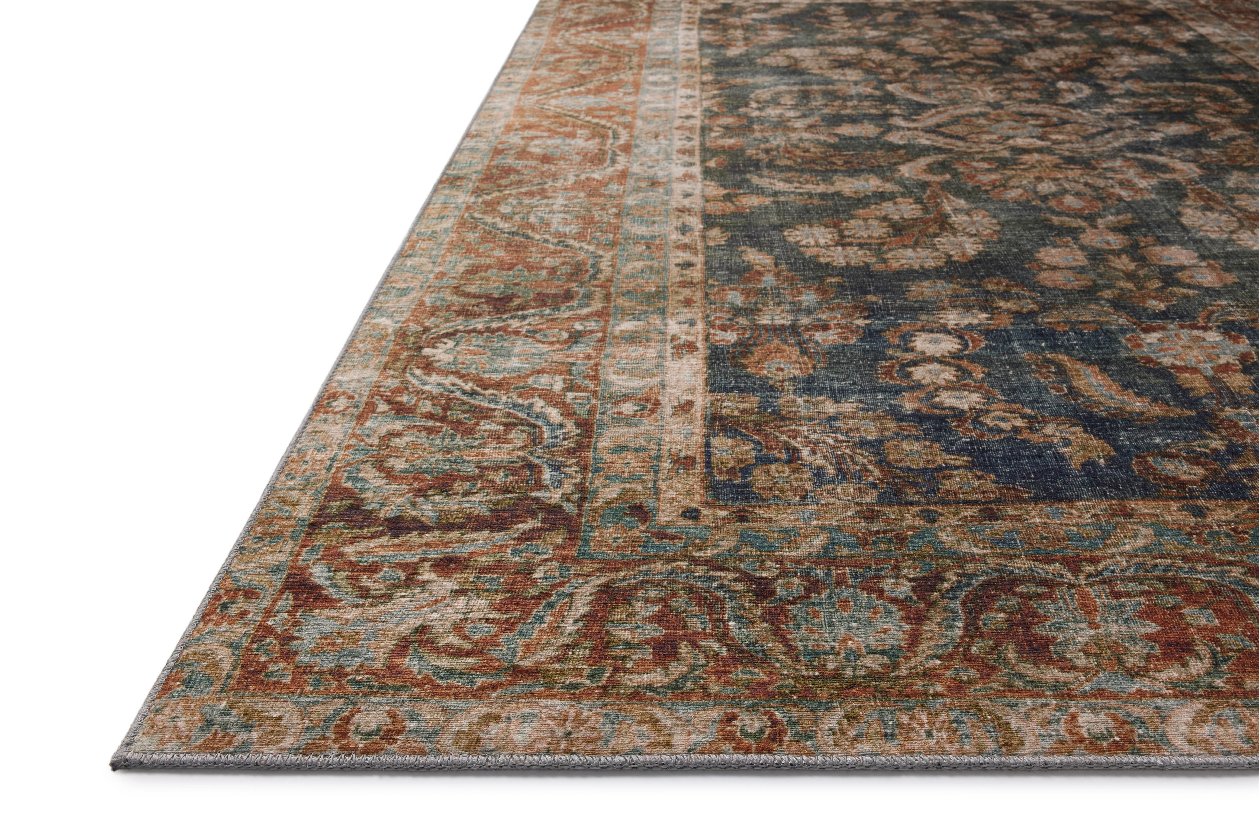 Chris Loves Julia x Loloi Jules Ocean / Spice 3'-6" x 5'-6" Area Rug