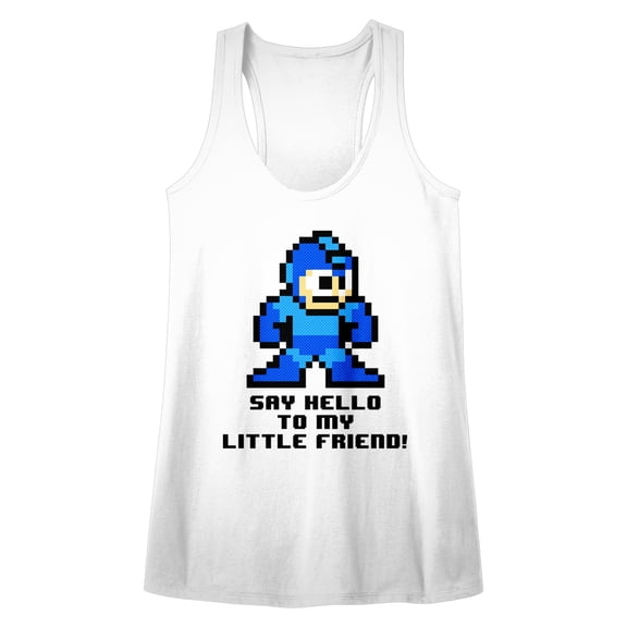 Mega Man Say Hello My Little Friend Women's Racerback Tank Top