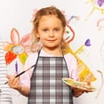 thumbnail image 2 of Brown and White Checkerboard Checkered Pattern Kids Aprons for Girls and Boys,Adjustable Neck Strap Toddler Aprons for Kids Cooking Baking, 2 of 4