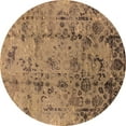 thumbnail image 1 of Ahgly Company Indoor Round Oriental Brown Industrial Area Rugs, 4' Round, 1 of 4