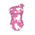 thumbnail image 7 of Fotbe Cute Poodle Dog Women's One Piece Swimsuits One Shoulder Swimwear Ruched Tummy Control Bathing Suits Cutout Monokini-X-Large, 7 of 7