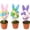B, variant on THHEIC Easter Flower Pot Decor Easter Table Centerpiece Indoor Decorations with Plush Bunny Tail Spring Artificial Flowers Tabletop Decorations for Egg Hunt Party Decor