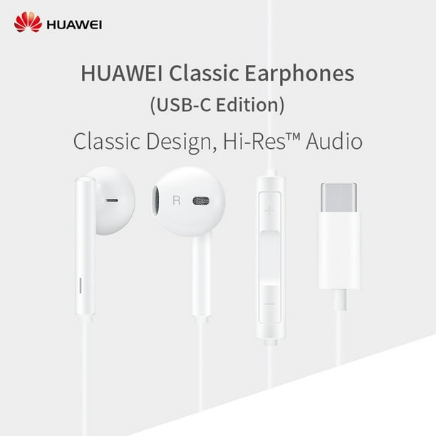 HUAWEI CM33 Classic Earphones Edition) Half In-ear Corded Headset Earbuds Handsfree Hi-Res High-Resolution Audio Immersive Wired Headphone with - Walmart.com