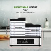 Rosewill Compact Rectangular Food Dehydrator, Brushed SS Outer housing, 5 layer trays (Entry model)