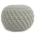 thumbnail image 1 of Simpli Home Nisi Pouf Rond Bohème en Tricot, Gris Pâle, Polyester Recyclé pour Animaux, 1 of 7
