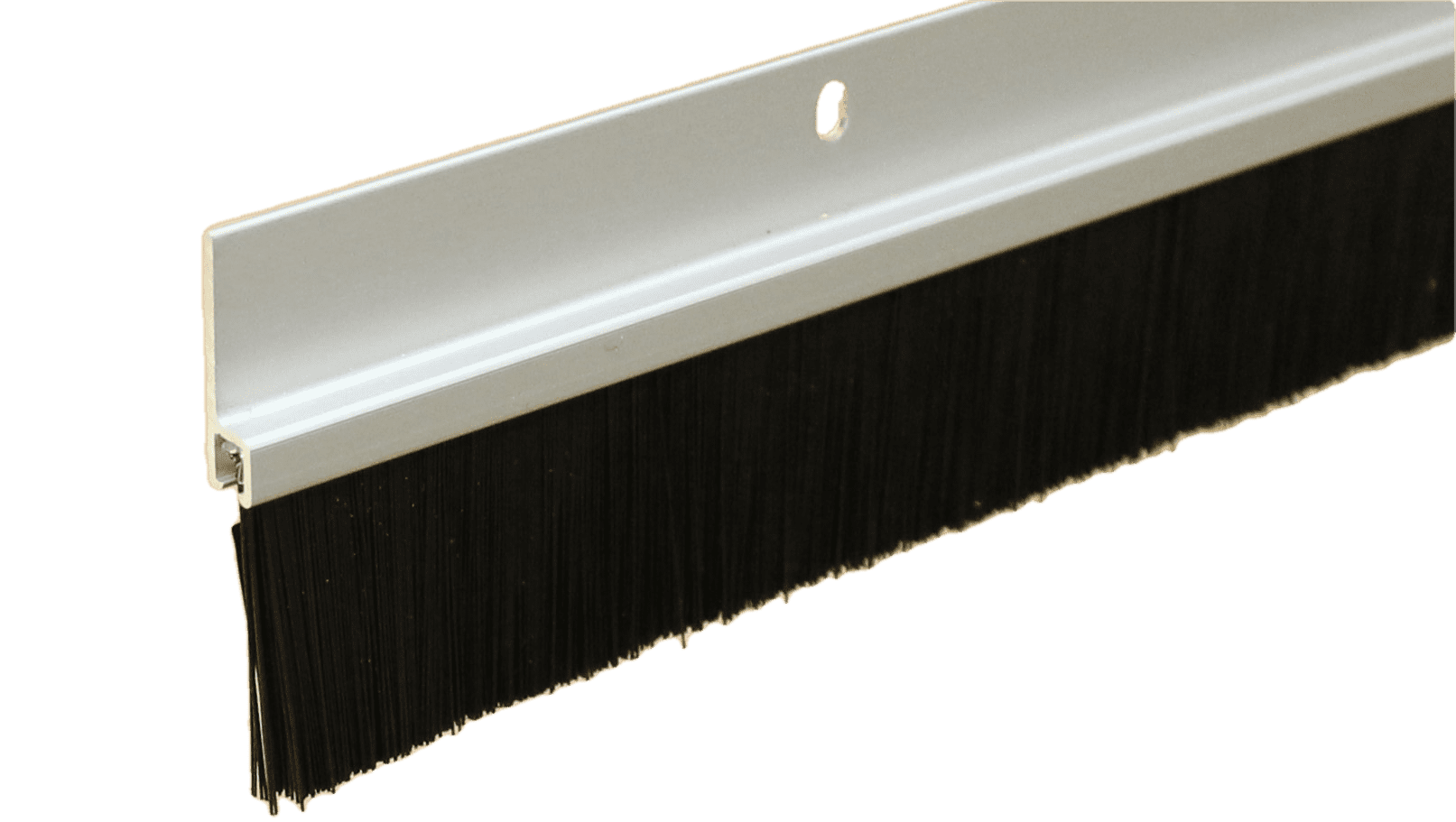 4 FT CLEAR ANODIZED BLACK BRUSH DOOR SWEEP WITH 2" LONG BRUSH