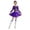 Dark Purple, variant on Girls Kids Diamond Long Sleeve Dance Dresses Cheer Leader Cheerleading Team Uniform Dress Up Black 10