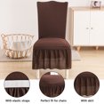 thumbnail image 3 of Chair Covers for Dining Room,Stretchy Chair Slipcovers with Skirt Removable Washable Anti-Dust Jacquard Parsons Chair Protector for Wedding Party Banquet Decor-8 Pcs-Brown, 3 of 8