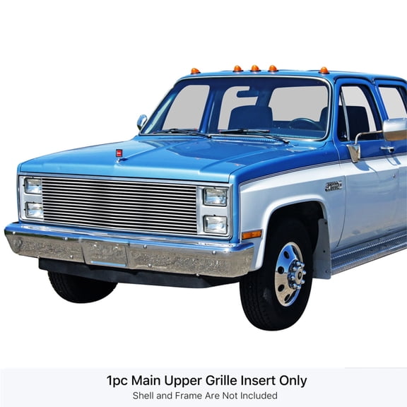 APS 1981-1988 Chevy Blazer (With Stacked Lights) Stainless Steel Billet Grille 8x6 horizontal billet