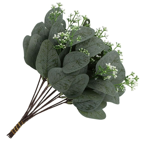 FELTECHELECTR 12Pcs Artificial Eucalyptus Stems Realistic Greenery Branch Like for Wedding Party Home Decor