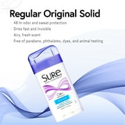 (8 pack) Sure Solid Anti-Perspirant Deodorant Original Solid Stick, Regular Scent, Women, 2.7 oz