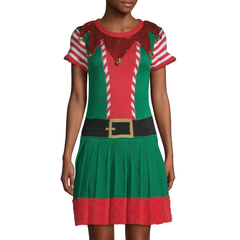 Elf sweater dress best sale walmart
