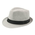 thumbnail image 2 of Vnanda Short Brim Fedora Classic Summer Beach Sun Hat Panama Cap for Men Women, 2 of 7