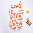 thumbnail image 2 of Rhuody Baby Girl Clothes 6-12 Months Round Neck Bodysuit Flower Fruit Print Sleeveless Romper Leisure Spring Summer Casual Daily Wears Orange, 2 of 7