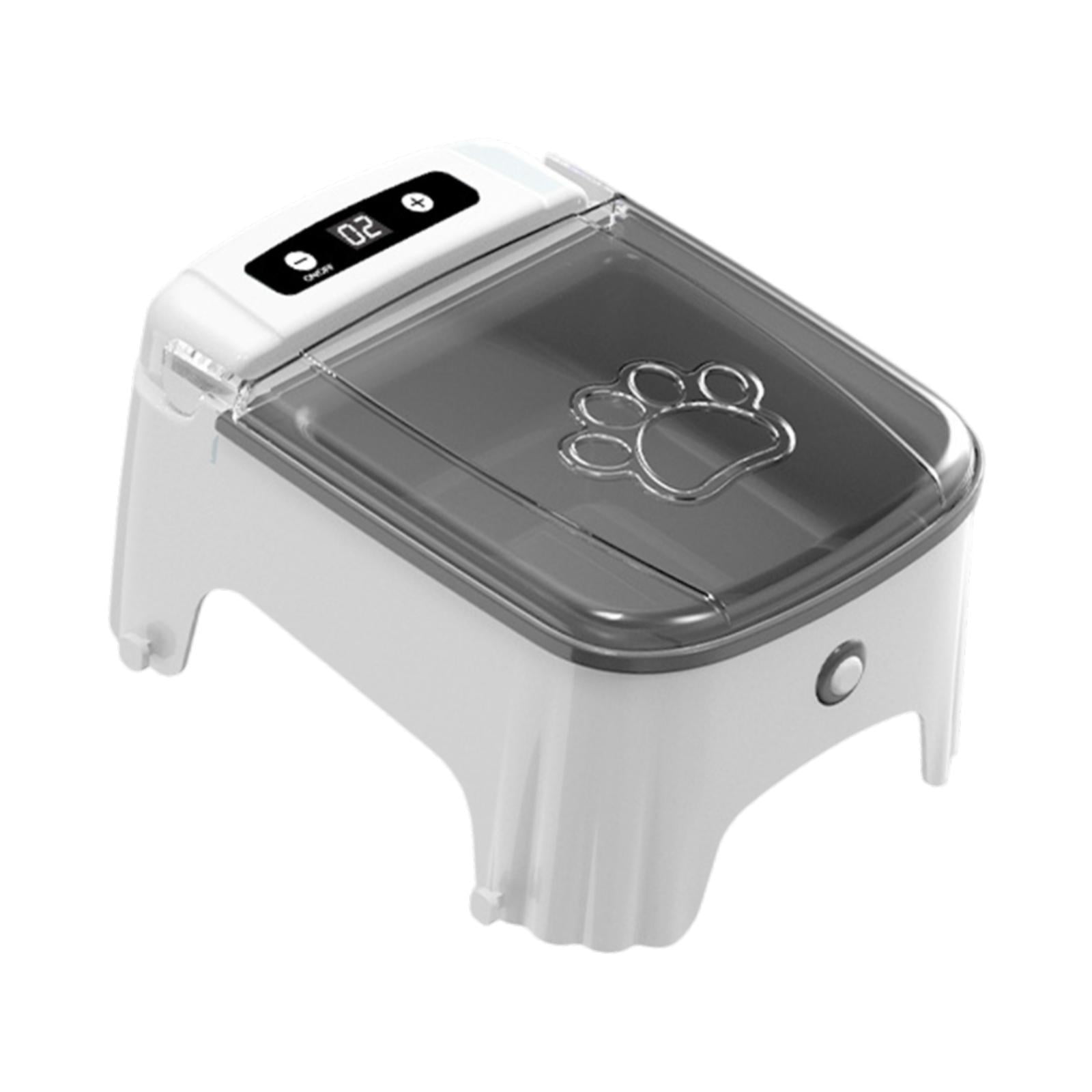 oshhni Automatic Timed Cat Feeder Cat Timed Feeding for Kittens Dry Food Small Dogs Grey