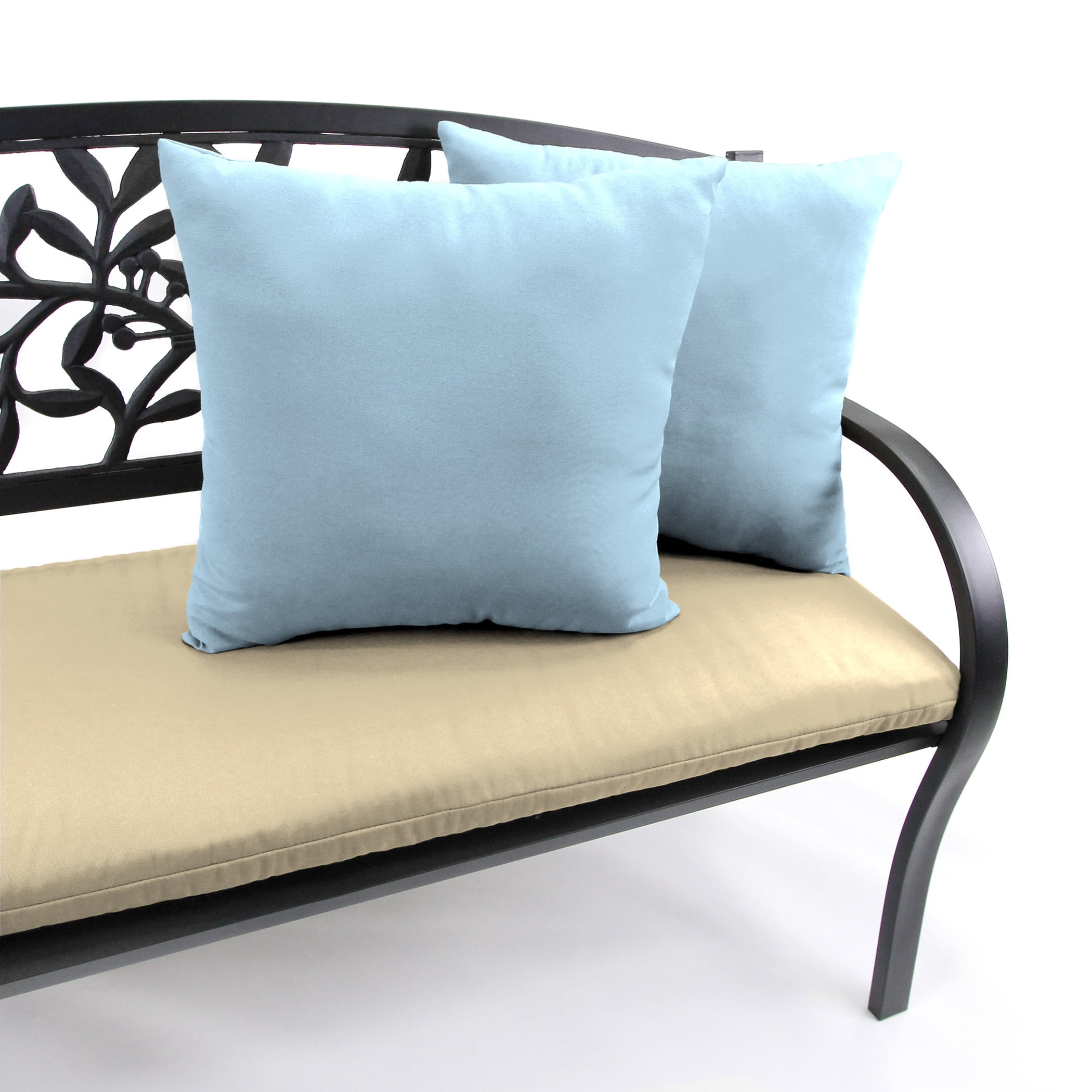 Jordan Manufacturing Sunbrella 16" x 16" Canvas Air Blue Solid Square Outdoor Throw Pillow