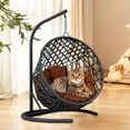 thumbnail image 6 of ATR ART to REAL Cat Swing Bed with Stand & Cushion, Cat Egg Chair with Rattan Wicker Appearance, Indoor Hanging Swinging Cat Bed for Cats, Small Dogs, and Small Animals,Brown, 6 of 7