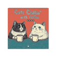 thumbnail image 2 of 2025 Cats Chillin\' with Coffee12 Monthly Coffee Cat Wall Calendar Gift for Cats Lovers, 2 of 5