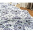 thumbnail image 4 of Hannah Linen Twin Quilt Sets - Microfiber 3 Piece Down Alternative Design (Twin, Navy Blush Greyson), 4 of 5