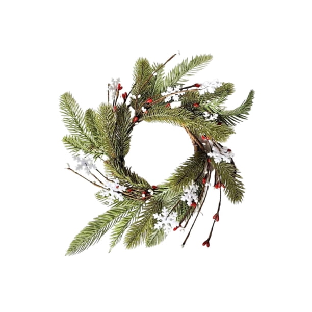 Corona de velas navideñas con forma de anillo, para gabinete, candelabro, para pilares, corona navideña, mini corona de anillo para ventana, Estilo D