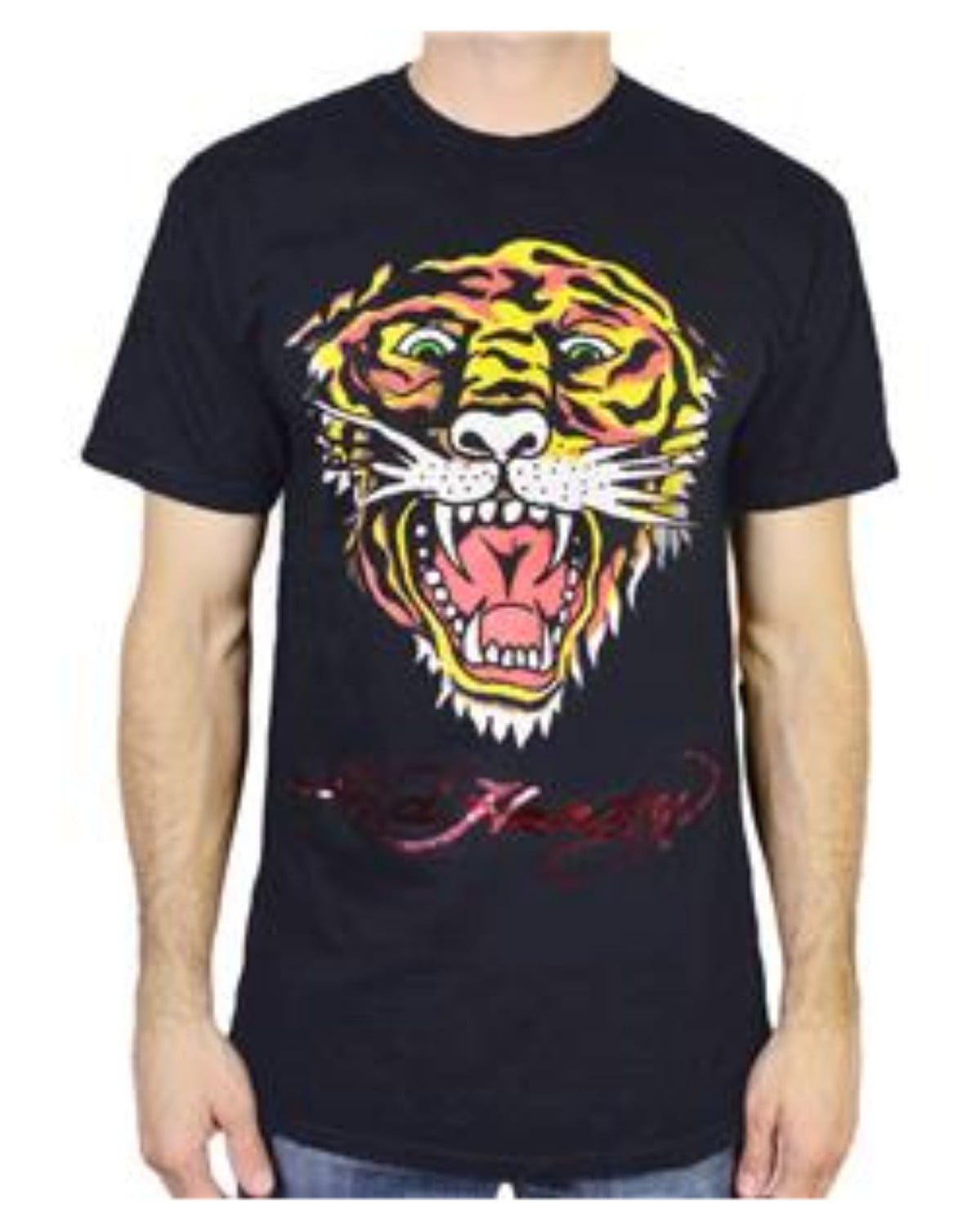 Ed Hardy Men's Eh Tiger T-Shirt Short Sleeves Black Solid Size X-Large ...