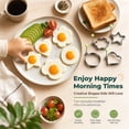 thumbnail image 7 of 6 Pack Stainless Steel Egg Molds, Egg Pancake Rings, Different Shape Silver Egg Ring Molds for Cooking and Griddle of Egg, Flapjack, and Bread and Chocolate, 7 of 7
