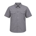 thumbnail image 4 of Men's 2 Piece Cargo Set Short Sleeve Button Down Shirt with Pockets and Casual Trousers Workwear Outfit, 4 of 7