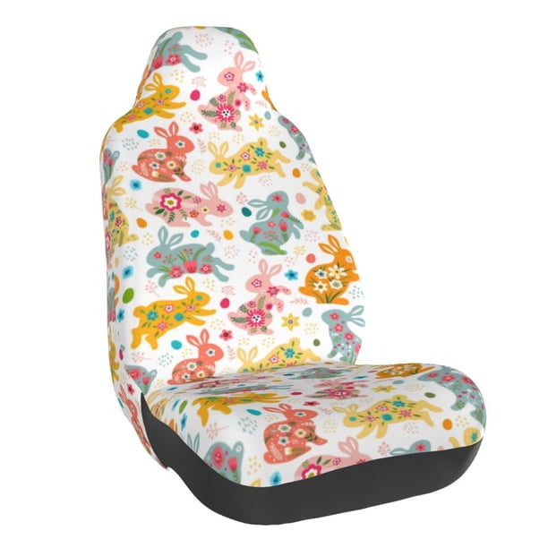 Fotbe Boho Bunny Funda para Asiento de Auto con Estampado – Impermeable y Antisudor – Ajuste Universal, Lavable a Máquina, Antideslizante (1 Pieza)
