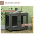 thumbnail image 4 of PawHut Dog Crate Furniture with Water-resistant Cushion, Dog Crate End Table with Double Doors, Indoor Pet Crate for Small Medium Dogs Indoor Use, Charcoal Grey, 4 of 9