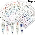 thumbnail image 2 of 16 Sheets Christmas Nail Sticker Festive Snowman Nail Decal Manicure Sticker, 2 of 8