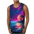 thumbnail image 2 of Penkiiy Mens Graphic Sleeveless Shirts Summer Casual Sports T-Shirt Beach Coconut Tree Print Tank Tops Fitness Muscle Tanks M Purple, 2 of 5