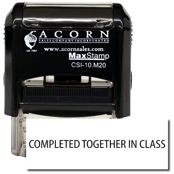 Self-Inking Completed Together In Class Stamp with Red Ink