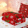 thumbnail image 6 of Manfei Festive Christmas Tree Zipper Twin Comforter Sets with Fitted Sheet and 2 Pillowcases,Traditional Snowflake Pine Branch Zipper Bedding Set,Red,Christmas Reversible,4pcs, 6 of 8