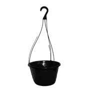 Black Contempo Swirl 10" Diameter Hanging Basket - Set of 5