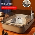 thumbnail image 2 of Cat Litter Box Semi-enclosed Thickening Kitty Sandbox High Side Splashproof Pet Bedpans Supplies Pet Toilet Kitten Tray Bedpan, 2 of 10