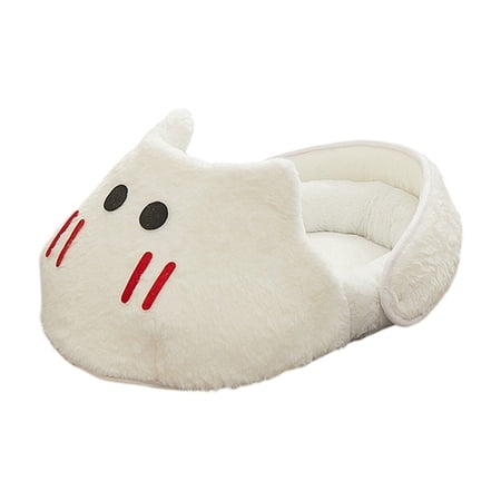 Kraoden Semi Closed Cats Bed, Cozy Cellular Warm Slipper Design for Cats and Dogs, Soft Cotton Pet Sleeping Bag, Machine Washable, Comfortable Indoor Kennel
