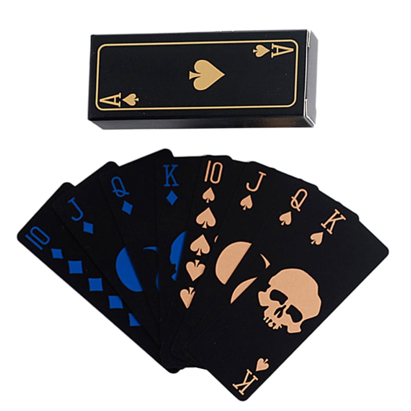 Plastic Waterproof Poker Size Deck of Card Games for Adults Suwimut 6 Pack Playing Cards 2 Gold, 2 Silver, 2 Black