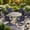 Black Table-Blue Chairs, variant on Vicllax 5Piece Outdoor Patio Dining Set, 40 Inch Round Table with Umbrella Hole and All-Weather Patio Swivel Chairs set of 4, Sandshell Table and Sandshell Chairs