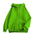 thumbnail image 2 of felwors Unisex Hoodies Jacket Lightweight Zip Up Drawstring Hooded Sweatshirt Athletic Workout Solid Coat with Pocket Green, XXL, 2 of 6