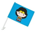 thumbnail image 1 of Wonder Woman Cute Chibi Character Car Truck Flag with Window Clip On Pole Holder, 1 of 4