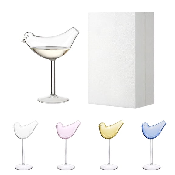 2026 Glass - 5oz Bird Shaped Glass, Creative Bird Design Glass, 150ml Individuality Glass Goblet Unique Glass for Champagne, Mixed Drinks, Party Wedding Decor