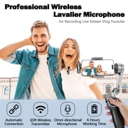 RONY 2 in 1 Wireless Lavalier Microphone for iPhone iPad, Play-plug Lapel Mics with Noise Reduction for Video Recording Live Stream Vlog Youtube