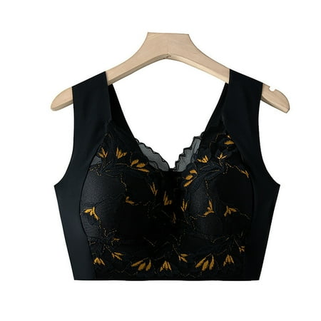 Fznquz Full Coverage Womens Bra Breathable Push Up Lift Comfortable Plus Size Black Everyday Bra