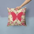 thumbnail image 2 of Butterfly Shabby Chic Yellow Roses Fabric Decorative Pillow, 2 of 4