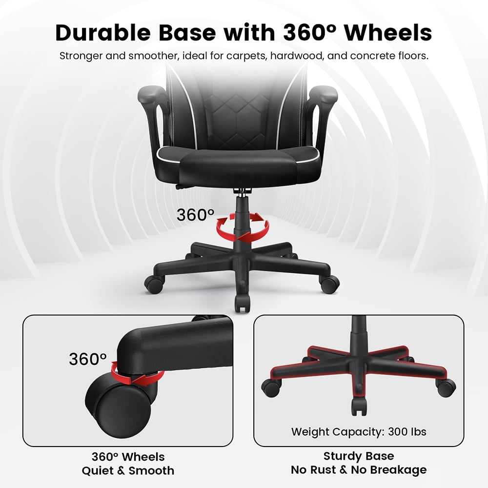Small Version Gaming Office Chair with Ergonomic Foam Backrest, 360° Swivel & Adjustable Height-ACGAM CG-4746