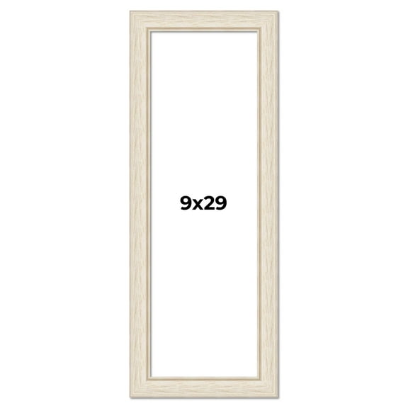 9x29 Frame White Real Wood Picture Frame Width 1.75 inches | Interior Frame Depth 0.5 inches |